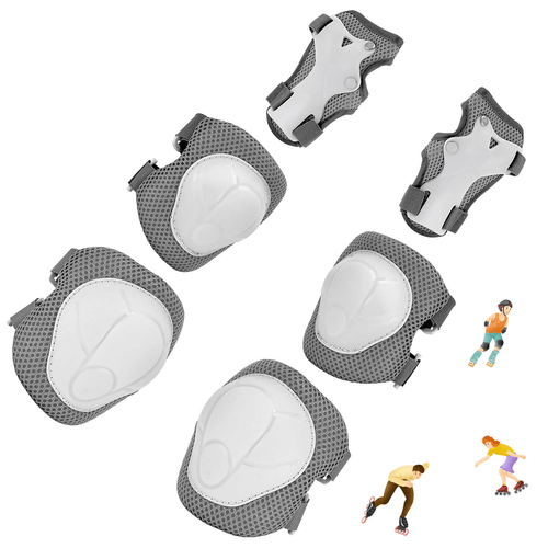 Kids Guards Protective Gear for 3-8 Years Toddlers, Gray Knee Pads Elbow Pads with Wrist 3 in 1 Sports Gear Set for Bike, Cycling, Roller Skating, Skateboard EasyOptionXY LLC