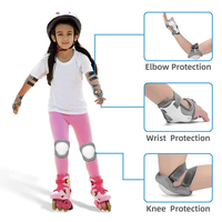 Kids Guards Protective Gear for 3-8 Years Toddlers, Gray Knee Pads Elbow Pads with Wrist 3 in 1 Sports Gear Set for Bike, Cycling, Roller Skating, Skateboard EasyOptionXY LLC