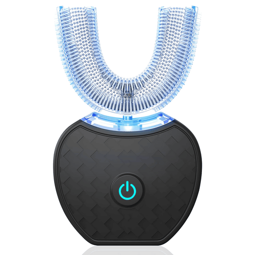 Automatic Toothbrush, Electric 360? Mouth Cleansing Toothbrush for Adults, Ultrasonic U-Shaped Toothbrushes for Teeth Whitening and Gums Protection, Black EasyOptionXY LLC