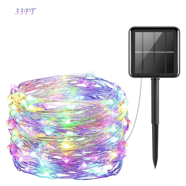 33 FT 100 LED Outdoor Solar String Lights, Waterproof Solar Fairy Lights for for Garden Patio Yard Decorative (Multicolor) EasyOptionXY LLC