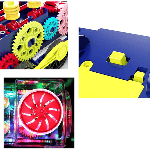 Gear Toy Train, Early Educational Transparent Kids Music Train Toy, Children Electric Rotating Mechanical Gear Train with Flashing Light Train Toy for Boys Toddlers EasyOptionXY LLC