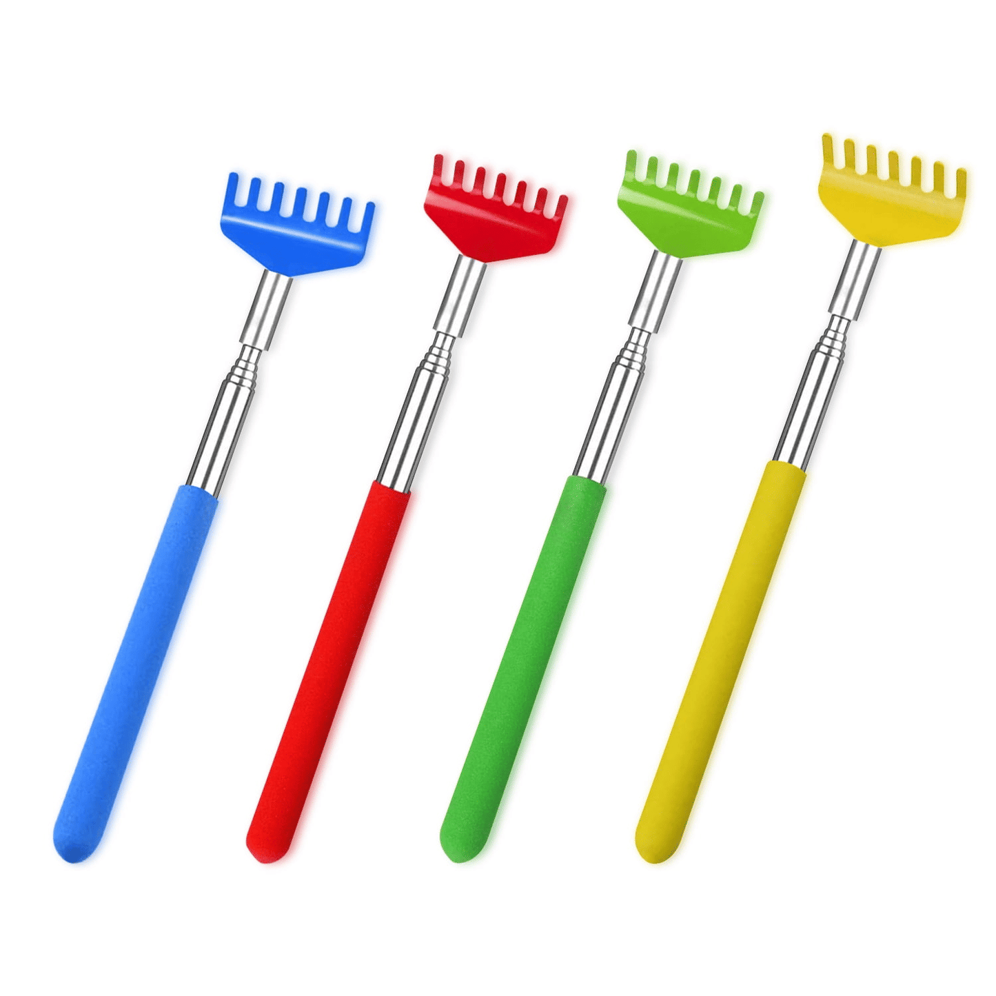 4 Pack Back Scratcher for Men Women, Extendable Stainless Steel Back Scratchers for with Carry Bag for Travel Office Home EasyOptionXY LLC