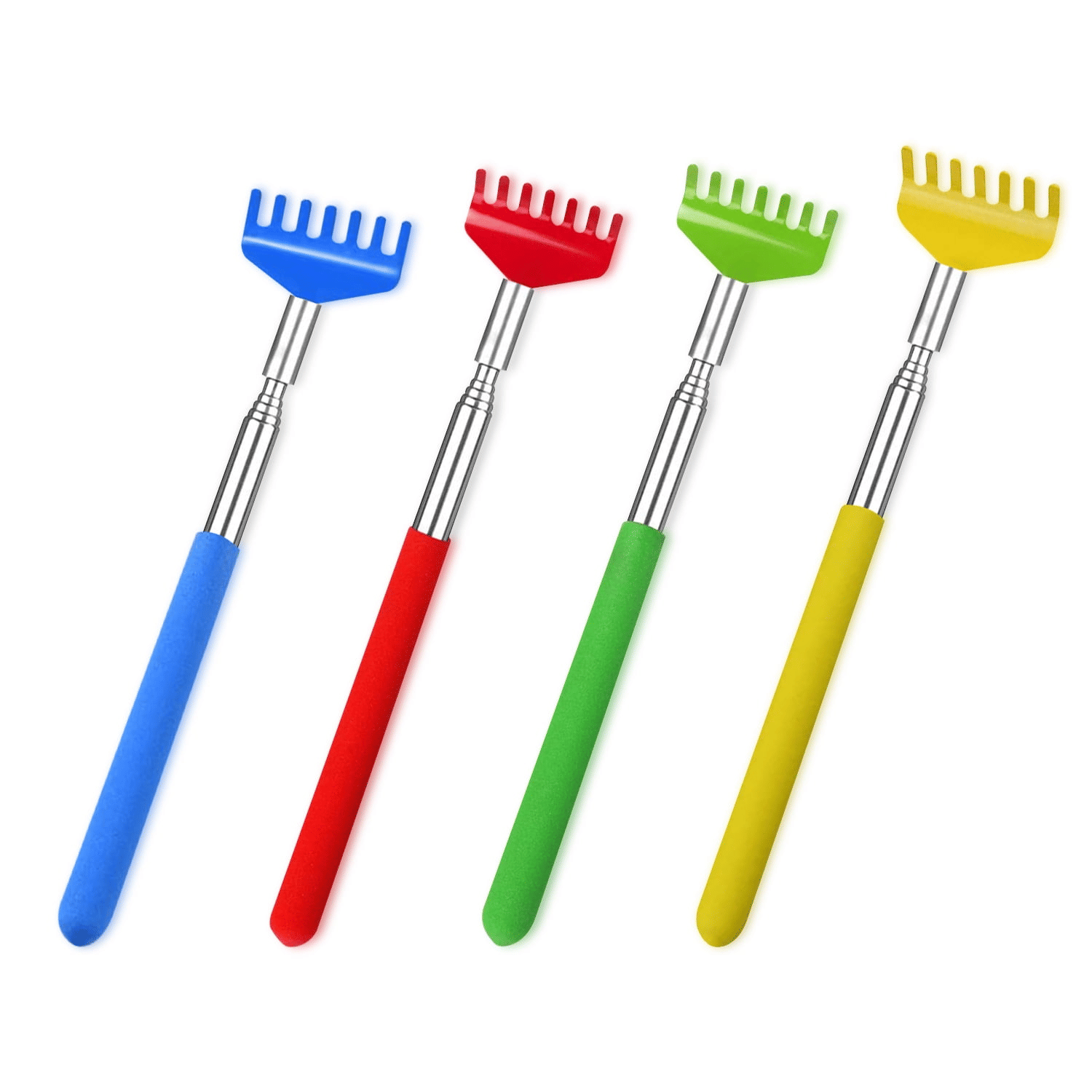 4 Pack Back Scratcher for Men Women, Extendable Stainless Steel Back Scratchers for with Carry Bag for Travel Office Home EasyOptionXY LLC