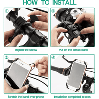 Bicycle & Motorcycle Phone Mount, 3 Packs Silicone Cell Phone Holder Band, Universal Adjustable Bike Phone Holder for Bicycle Bike, Motorcycle, Handlebar (Red, Green, Black) EasyOptionXY LLC
