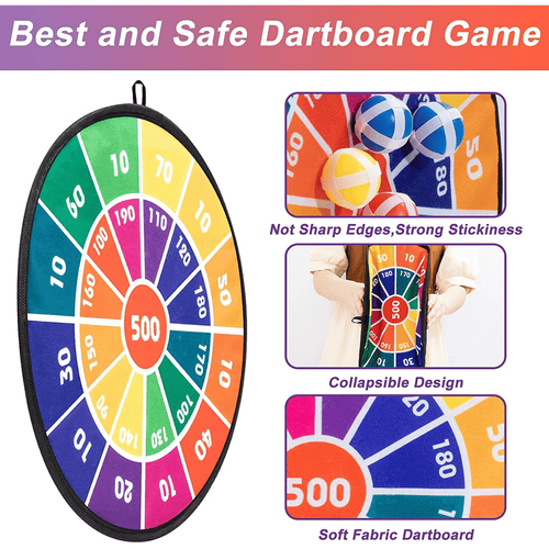 Dart Board for Kids, Kids Dart Board Set with Hook, 28.7 inch Foldable Board Games Christmas Birthday Gift for Boys Girls Ages 3-Year-Old and Up EasyOptionXY LLC