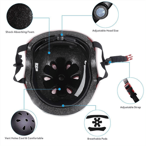 Adjustable Kids Helmet Set, Protective Gear Set with Knee Pads and Elbow Wrist Guards for 3~10yrs Girls Boys Bike Roller Skating Cycling Scooter, Pink EasyOptionXY LLC