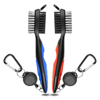Retractable Golf Club Cleaning Kit (2 Pack), Golf Club Brush Groove Cleaner with Zip-line and Aluminum Carabiner, Easily Attaches to Golf Bag EasyOptionXY LLC