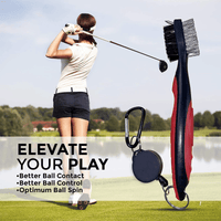 Retractable Golf Club Cleaning Kit (2 Pack), Golf Club Brush Groove Cleaner with Zip-line and Aluminum Carabiner, Easily Attaches to Golf Bag EasyOptionXY LLC