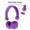 Kids Over Ear Headphones, Noise Cancelling Wired Earphone for Boys Girls, 3.5mm Foldable Headset Suitable for IOS Android Smartphones, Purple EasyOptionXY LLC