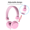 Kids Over Ear Headphones, Noise Cancelling Wired Earphone for Boys Girls, 3.5mm Foldable Headset Suitable for IOS Android Smartphones, Pink EasyOptionXY LLC