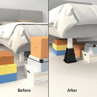 8 Pack Bed Risers, Heavy Duty Bed Furniture Risers, Adjustable Bed Elevators in Heights 3 or 5 inch, Stackable Risers for Sofa, Chair, Desk, Table Legs, Black EasyOptionXY LLC