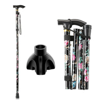 KEKOY Walking Cane for Women & Men, T Handle Portable and Foldable Walking Sticks for Seniors, Adjustable Walking Cane with 2 Replaceable Cane Tips EasyOptionXY LLC