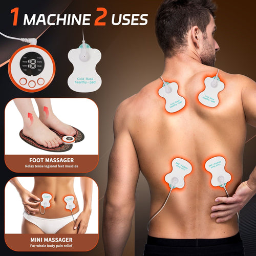 KEKOY EMS Foot Massager Mat with Remote Control, 2-in-1 Arms Massager & Legs Foot Massager with 8 Modes 19 Intensity and 4 Electrode Pads for Pressure Relief and Muscle Relax EasyOptionXY LLC