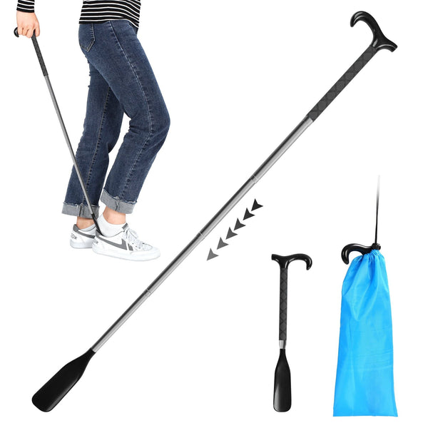 KEKOY Shoe Horn, 14" to 34" Long Handle Adjustable and Retractable Stainless Steel Long Shoehorn for Seniors with Travel Bag EasyOptionXY LLC