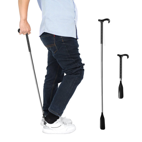 KEKOY Shoe Horn, 14" to 34" Long Handle Adjustable and Retractable Stainless Steel Long Shoehorn for Seniors with Travel Bag EasyOptionXY LLC