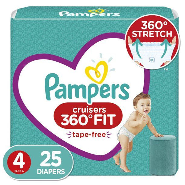 Pampers Cruisers 360 Fit Active Comfort Diapers Size 4, 25 Count EasyOptionXY LLC