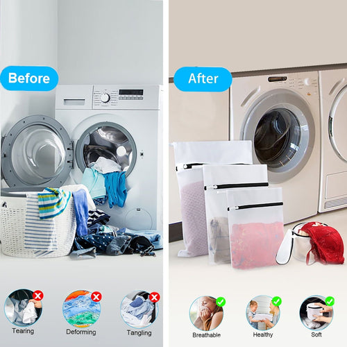 6 Pack of Mesh Laundry Bag, Laundry Wash Bags with Zipper, Reusable Travel Bag for Clothes, Sock, Lingerie (2 Size) EasyOptionXY LLC