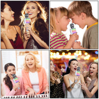 Kids Microphone, Wireless Bluetooth Microphone with LED Lights, Children Microphone Singing Toys Christmas Gifts for Kids and Adults, Silver EasyOptionXY LLC