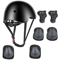 Adjustable Kids Helmet Set, Protective Gear Set with Knee Pads and Elbow Wrist Guards for 3~10yrs Girls Boys Bike Roller Skating Cycling Scooter, Black EasyOptionXY LLC