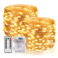 33 Feet 100 LED Fairy Lights with Remote Timer, 2 Pack Battery Operated Twinkle String Lights for Bedroom, Garden, Party, Christmas Indoor and Outdoor Decor, Warm White EasyOptionXY LLC