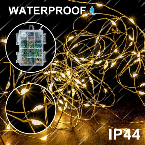 33 Feet 100 LED Fairy Lights with Remote Timer, 2 Pack Battery Operated Twinkle String Lights for Bedroom, Garden, Party, Christmas Indoor and Outdoor Decor, Warm White EasyOptionXY LLC