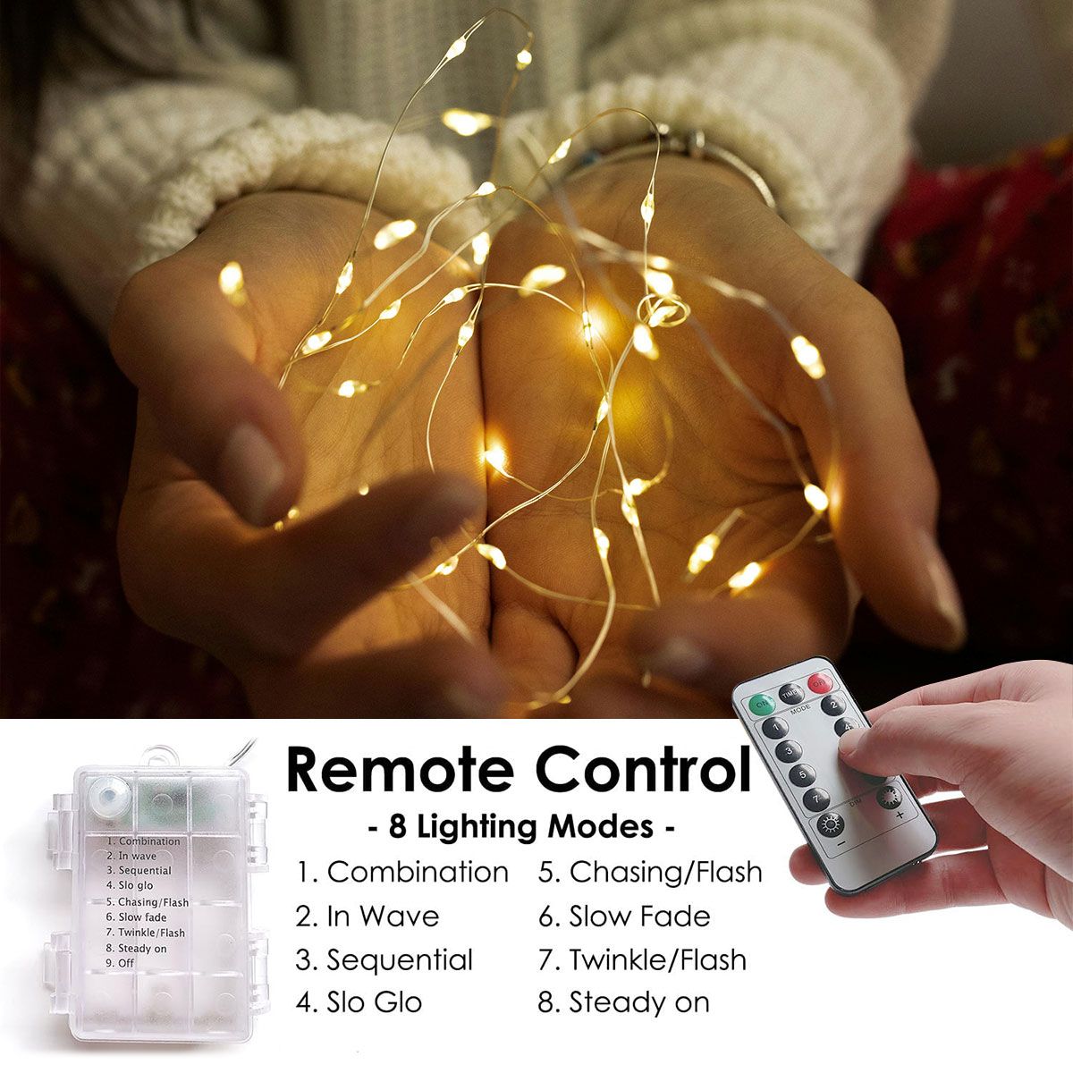 33 Feet 100 LED Fairy Lights with Remote Timer, 2 Pack Battery Operated Twinkle String Lights for Bedroom, Garden, Party, Christmas Indoor and Outdoor Decor, Warm White EasyOptionXY LLC
