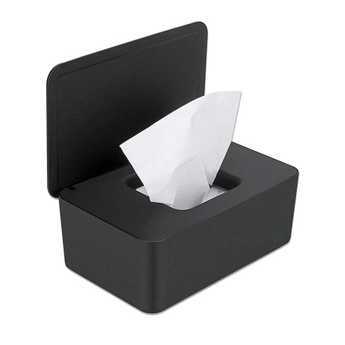 Baby Wipes Dispenser, Wipes Case, Baby Wipe Holder Tissue Storage Box Holder with Sealing Design for Home Office, Black EasyOptionXY LLC