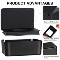 Baby Wipes Dispenser, Wipes Case, Baby Wipe Holder Tissue Storage Box Holder with Sealing Design for Home Office, Black EasyOptionXY LLC