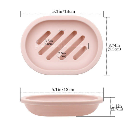 2 Pack Soap Dish with Drain, Plastic Soap Dish Container, Soap Tray for Bathroom Shower Kitchen, Keep Soap Dry & Easy to Clean (Pink) EasyOptionXY LLC