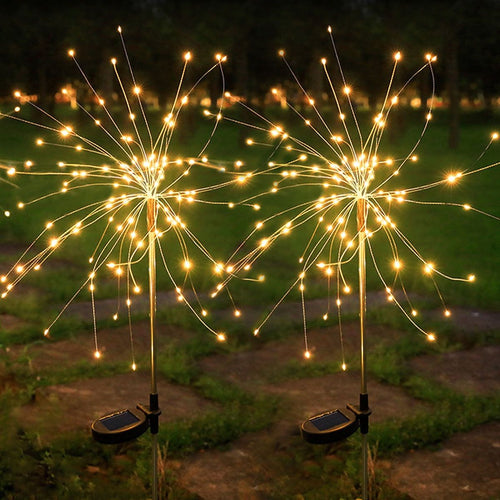 2 Pack Solar Firework Lights, 120 LEDs Outdoor Garden Fairy Lights, Waterproof Twinkle Solar Lights for Patio Lawn Christmas Decor (Warm White) EasyOptionXY LLC
