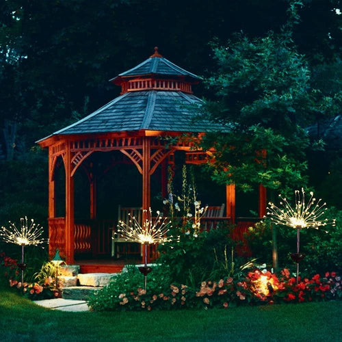 2 Pack Solar Firework Lights, 120 LEDs Outdoor Garden Fairy Lights, Waterproof Twinkle Solar Lights for Patio Lawn Christmas Decor (Warm White) EasyOptionXY LLC