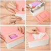 Baby Wipes Dispenser, Wipes Case, Baby Wipe Holder Tissue Storage Box Holder with Sealing Design for Home Office, White & Pink EasyOptionXY LLC