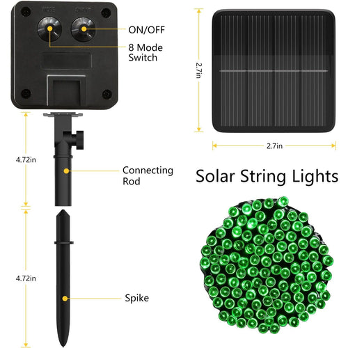 72 FT 200 LED Solar String Lights, Outdoor Solar Christmas Lights, Waterproof Solar Fairy Lights for Garden, Fence, Party Decorations, Green EasyOptionXY LLC