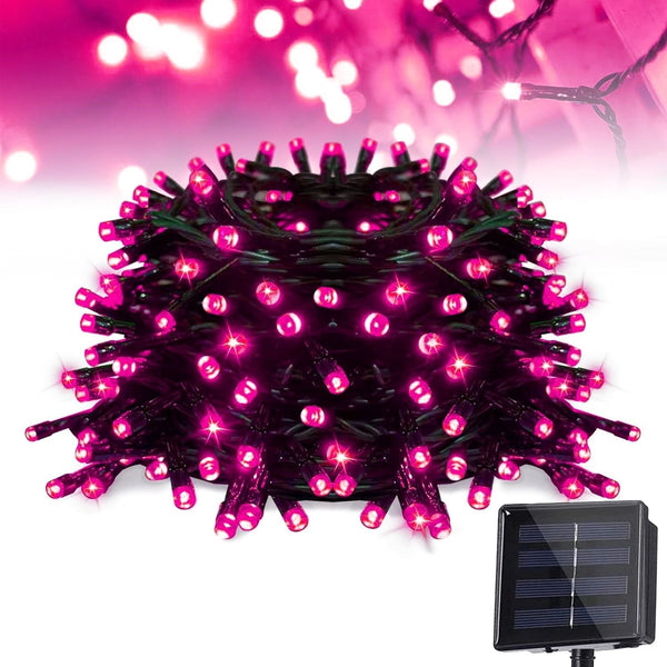 72 FT 200 LED Solar String Lights, Outdoor Solar Christmas Lights, Waterproof Solar Fairy Lights for Garden, Fence, Party Decorations, Pink EasyOptionXY LLC