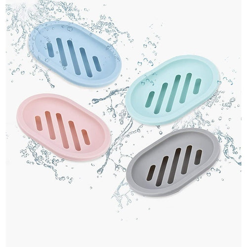 2 Pack Soap Dish with Drain, Plastic Soap Dish Container, Soap Tray for Bathroom Shower Kitchen, Keep Soap Dry & Easy to Clean (Blue) EasyOptionXY LLC