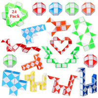 5 Pack 24 Fidget Snake Cube Twist Puzzles Toys, Fidget Sensory Toys Brain Teaser Games, Kids Stocking Stuffers Party Favors Supplies for Teens, Random Color EasyOptionXY LLC