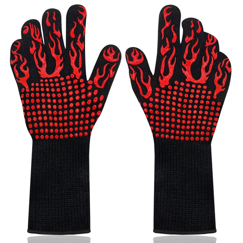 BBQ Gloves, 1472¡ãF Heat Resistant Grilling Gloves, Non-Slip Oven Gloves, Kitchen Cooking Gloves for Baking, Frying and Cutting, One Pair EasyOptionXY LLC