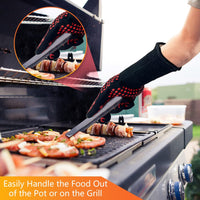 BBQ Gloves, 1472¡ãF Heat Resistant Grilling Gloves, Non-Slip Oven Gloves, Kitchen Cooking Gloves for Baking, Frying and Cutting, One Pair EasyOptionXY LLC