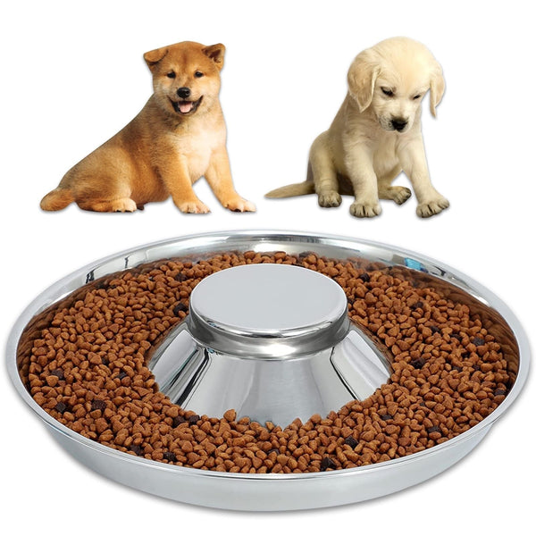 Puppy Feeder Bowl, Stainless Steel Dog Bowls for Puppy, Food Feeding Weaning Bowl for Small Medium Large Dogs (Medium Size, 11.8 Inch) EasyOptionXY LLC