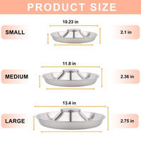 Puppy Feeder Bowl, Stainless Steel Dog Bowls for Puppy, Food Feeding Weaning Bowl for Small Medium Large Dogs (Medium Size, 11.8 Inch) EasyOptionXY LLC