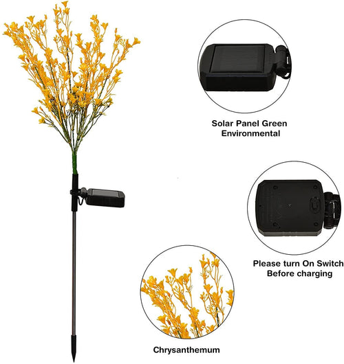2 Pack Aritificial Canola Flowers Lights, Outdoor Solar Garden Lights Waterproof Decorative LED Solar Flower Lights for Patio Garden Yard Lawn EasyOptionXY LLC