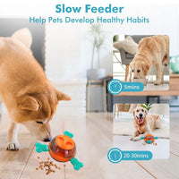 Dog Tumbler Toys, Interactive Dog Puzzle Toys for Small Medium Large Dogs, Leaky Dog Toys, Multifunctional Dog Frisbee Toys for Training, Dog Treat Chew Toy Pet Supplies, Orange & Blue EasyOptionXY LLC