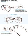 Blue Light Blocking Glasses, Computer Gaming Glasses for Women Men, Anti Eyestrain & UV Glasses, Leopard EasyOptionXY LLC