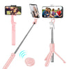 Tripod Stand Selfie Stick, Extendable Bluetooth Selfie Stick with Wireless Remote Compatible with iPhone XR/XS/X/8/Plus/7/Plus/SE/6S/6/Plus, Galaxy S9/S8/S7/S6, Android, More, Pink EasyOptionXY LLC