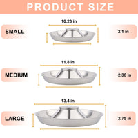 Puppy Feeder Bowl, Stainless Steel Dog Bowls for Puppy, Food Feeding Weaning Bowl for Small Medium Large Dogs (Large Size, 13.4 Inch) EasyOptionXY LLC