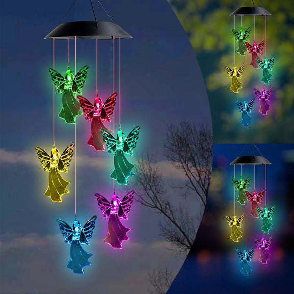 Angel Solar Wind Chime, Color Changing Solar Mobile Wind Chime Light for Home Party Yard Garden Outdoor Decor, Birthday for Mom EasyOptionXY LLC