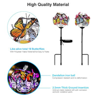 Outdoor Solar Butterfly Lights, Waterproof Solar Garden Stake Lights with 18 Butterflies Decor for Patio Yard Pathway Decoration, 2 Pack EasyOptionXY LLC