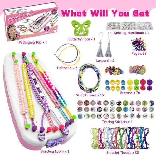 Girls Friendship Bracelet Making Kit, DIY Art Carfts Toy for Girls Age 8-12, 189 Pcs Friendship Jewelry Making Set for Christmas Birthday Gifts (Powdered White) EasyOptionXY LLC