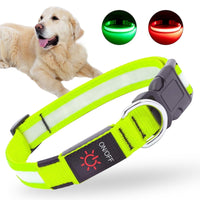 LED Dog Collar, USB Rechargeable Light Up Dog Collar, Adjustable Safety Glowing Collar for Dogs (Green, S Size) EasyOptionXY LLC