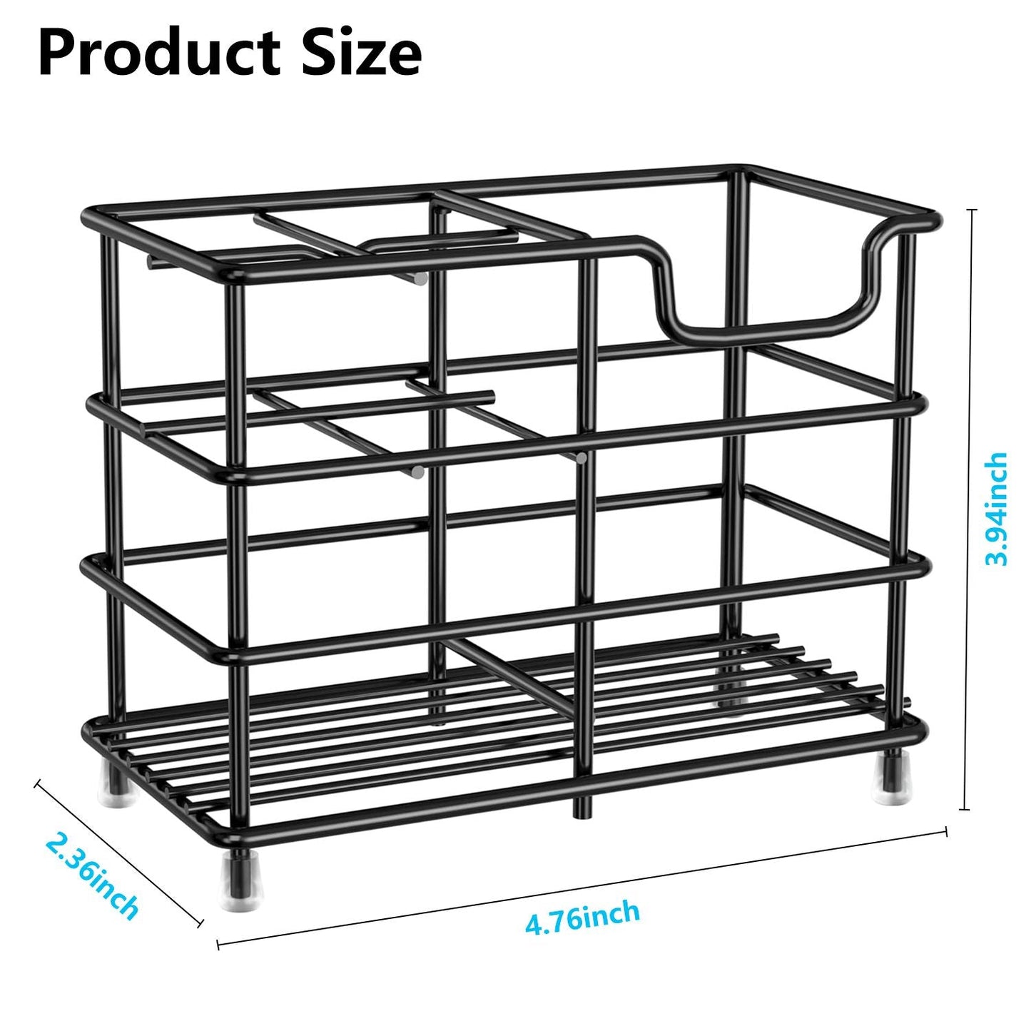 Toothbrush Holder for Bathroom, Stainless Steel Toothpaste Holder Stand with 5 Slots, Tooth Brush Organizer for for Bathroom Countertop, Black EasyOptionXY LLC